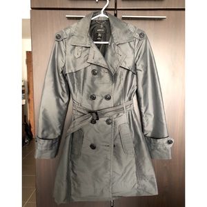 Mango trench coat. XS. Dark navy blue.